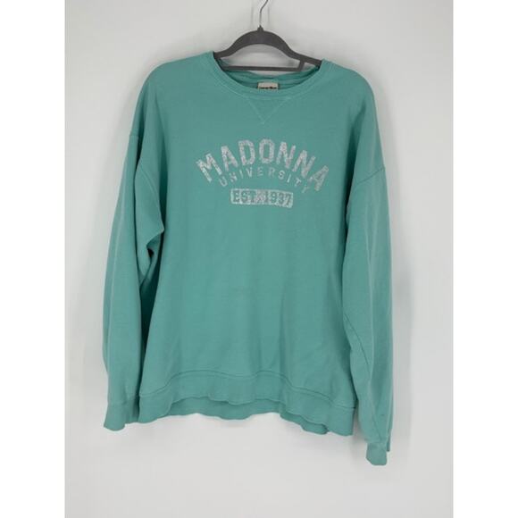 Comfort Wash Sweaters - Madonna University Est. 1937 Fleece Sweatshirt in Awesome Sea-Green Color – XL